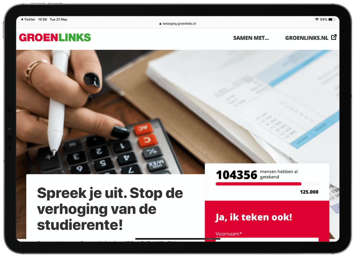 GroenLinks petition site