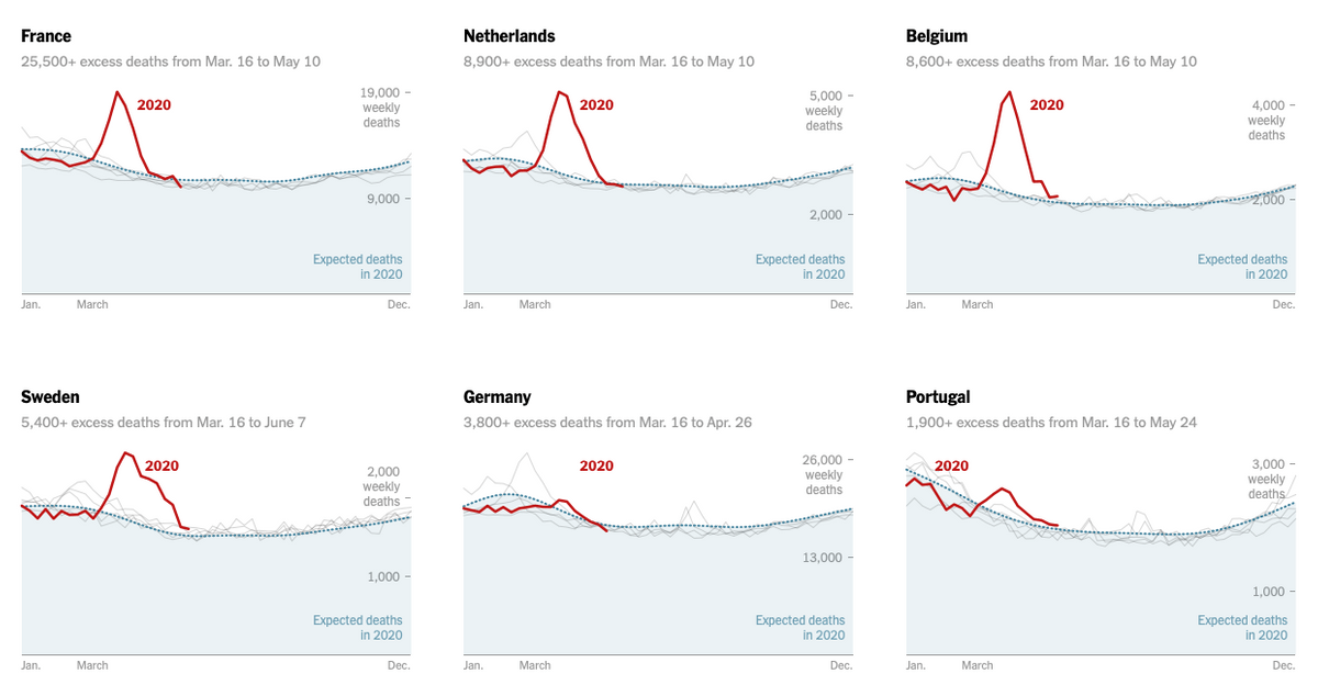 Oversterfte volgens the New York Times