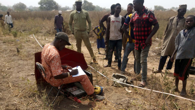 Geophysical survey for water by engineers in Sabongeri-Ndeji
